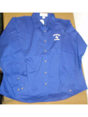 NEW AIR FORCE ACADEMY USAFA STAFF EMBROIDERED LONG SLEEVE BLUE SHIRT X-LARGE